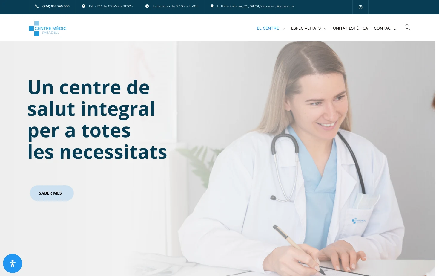 Centre Mèdic Sabadell 页面快照